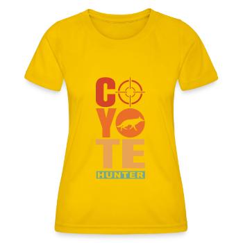 Coyote Hunting Coyote Jagen Geschenk - Frauen Funktions-T-Shirt - Eigelb - Vorne - AI Model Female 172 dark (172cm)