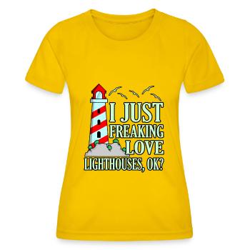 Phare - T-shirt sport Femme - jaune d'œuf - Devant - AI Model Female 172 dark (172cm)