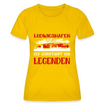 Ludwigshafen Der Geburtsort Von Legenden - Frauen Funktions-T-Shirt - Eigelb - Vorne - AI Model Female 172 dark (172cm)