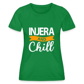 Traditional Ethiopian-Eritrean Injera bread - Women's Functional T-Shirt - kelly green - Front - AI Model Female 172 dark (172cm)