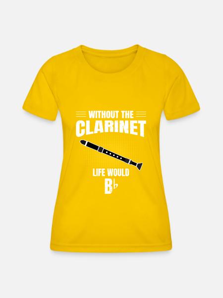 Klarinette - Frauen Funktions-T-Shirt - Eigelb