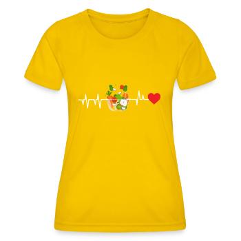 Salade Heartbeat - T-shirt sport Femme - jaune d'œuf - Devant - AI Model Female 172 dark (172cm)