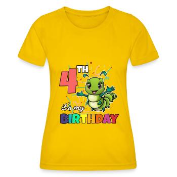 Raupe - Frauen Funktions-T-Shirt - Eigelb - Vorne - AI Model Female 172 dark (172cm)