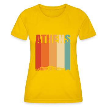 Athènes Grèce Skyline - T-shirt sport Femme - jaune d'œuf - Devant - AI Model Female 172 dark (172cm)
