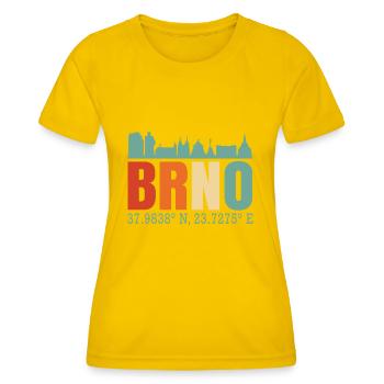 Brünn Tschechische Republik Skyline - Frauen Funktions-T-Shirt - Eigelb - Vorne - AI Model Female 172 dark (172cm)