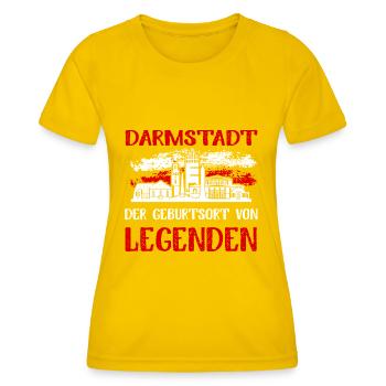 Darmstadt Der Geburtsort Von Legenden - Frauen Funktions-T-Shirt - Eigelb - Vorne - AI Model Female 172 dark (172cm)