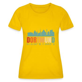 Dortmund - T-shirt sport Femme - jaune d'œuf - Devant - AI Model Female 172 dark (172cm)