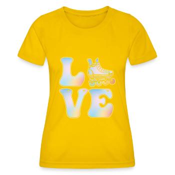 Inline Skating Inline Skating Gift - Women's Functional T-Shirt - egg yellow - Front - AI Model Female 172 dark (172cm)