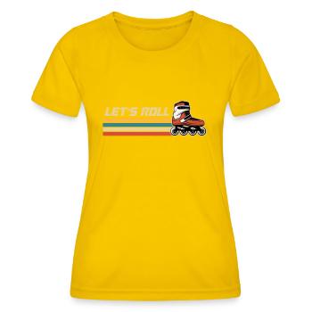 Inline Skating Inline Skating Gift - Women's Functional T-Shirt - egg yellow - Front - AI Model Female 172 dark (172cm)
