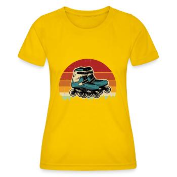 Inline Skating Inline Skating Gift - Women's Functional T-Shirt - egg yellow - Front - AI Model Female 172 dark (172cm)