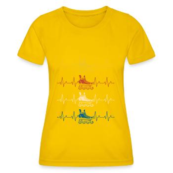 Inline Skating Inline Skating Gift - Women's Functional T-Shirt - egg yellow - Front - AI Model Female 172 dark (172cm)