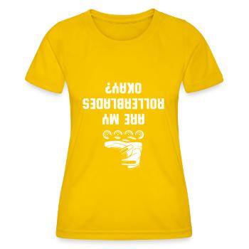 Inline Skating Inline Skating Gift - Women's Functional T-Shirt - egg yellow - Front - AI Model Female 172 dark (172cm)