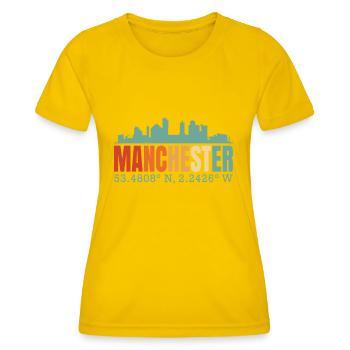 Manchester - T-shirt sport Femme - jaune d'œuf - Devant - AI Model Female 172 dark (172cm)