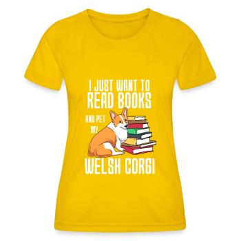 Welsh Corgi - Women's Functional T-Shirt - egg yellow - Front - AI Model Female 172 dark (172cm)