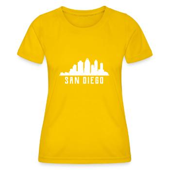 Horizon de San Diego - T-shirt sport Femme - jaune d'œuf - Devant - AI Model Female 172 dark (172cm)