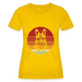 Welsh Corgi - Women's Functional T-Shirt - egg yellow - Front - AI Model Female 172 dark (172cm)