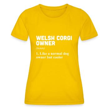 Welsh Corgi - Women's Functional T-Shirt - egg yellow - Front - AI Model Female 172 dark (172cm)