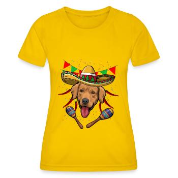 Cinco De Mayo Golden Retriever - Frauen Funktions-T-Shirt - Eigelb - Vorne - AI Model Female 172 dark (172cm)