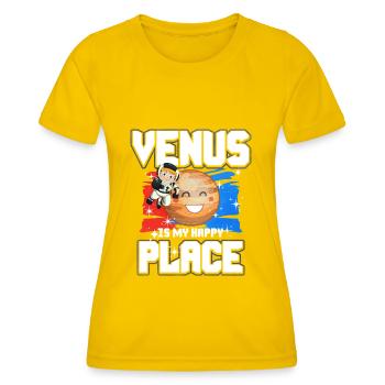 Venus Planet Geschenk - Frauen Funktions-T-Shirt - Eigelb - Vorne - AI Model Female 172 dark (172cm)