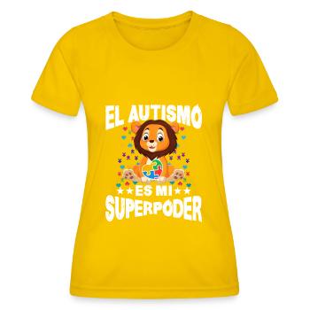 Cadeau autisme autisme - T-shirt sport Femme - jaune d'œuf - Devant - AI Model Female 172 dark (172cm)