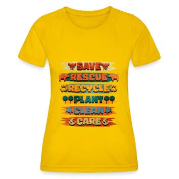 Recyclage - T-shirt sport Femme - jaune d'œuf - Devant - AI Model Female 172 dark (172cm)