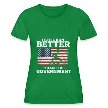 Fauteuil roulant - T-shirt sport Femme - vert - Devant - AI Model Female 172 dark (172cm)