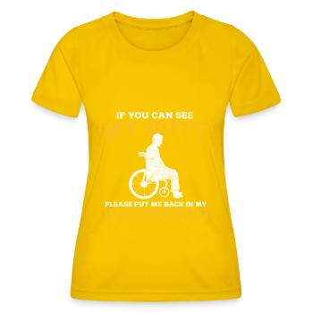 Rollstuhl - Frauen Funktions-T-Shirt - Eigelb - Vorne - AI Model Female 172 dark (172cm)