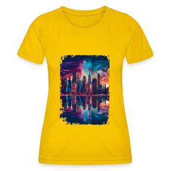 New York - T-shirt sport Femme - jaune d'œuf - Devant - AI Model Female 172 dark (172cm)