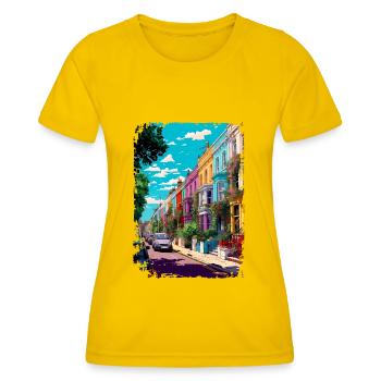 London - Frauen Funktions-T-Shirt - Eigelb - Vorne - AI Model Female 172 dark (172cm)