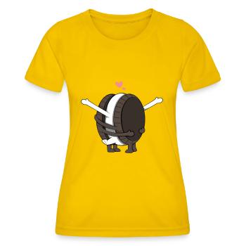 Keks-Paar Liebe - Frauen Funktions-T-Shirt - Eigelb - Vorne - AI Model Female 172 dark (172cm)