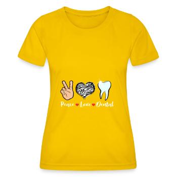 Zahn Zähne Zahnarzt Zahnmedizinische Angestellte - Frauen Funktions-T-Shirt - Eigelb - Vorne - AI Model Female 172 dark (172cm)