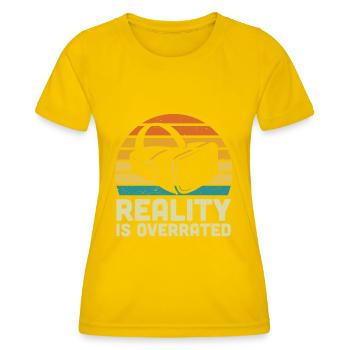 Virtual Reality VR Geschenk - Frauen Funktions-T-Shirt - Eigelb - Vorne - AI Model Female 172 dark (172cm)
