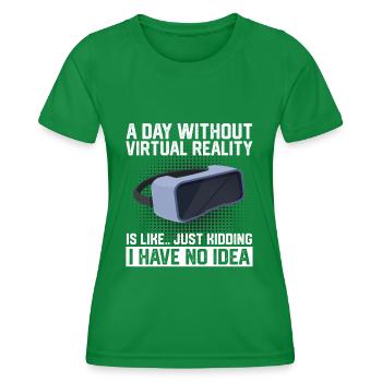 Virtual Reality VR Gift - Women's Functional T-Shirt - kelly green - Front - AI Model Female 172 dark (172cm)