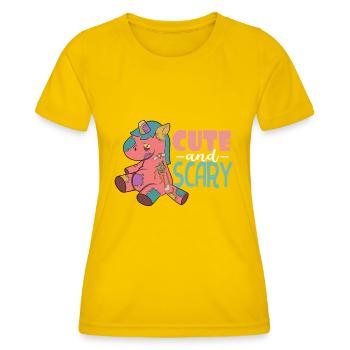 Niedlich und unheimlich - Frauen Funktions-T-Shirt - Eigelb - Vorne - AI Model Female 172 dark (172cm)
