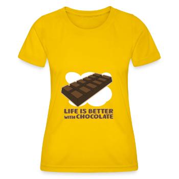 Chocolate - Women's Functional T-Shirt - egg yellow - Front - AI Model Female 172 dark (172cm)
