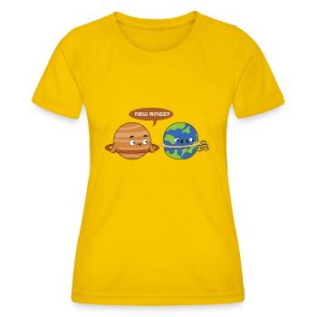 Erde Umweltschutz Plastik - Frauen Funktions-T-Shirt - Eigelb - Vorne - AI Model Female 172 dark (172cm)