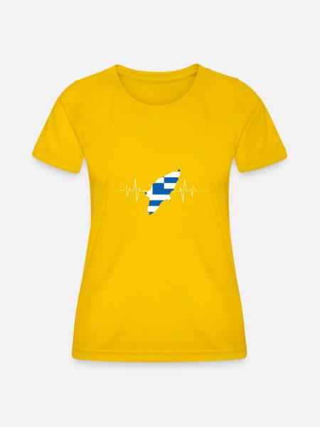 Rhodos - Frauen Funktions-T-Shirt - Eigelb