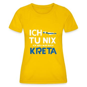 Kreta - Frauen Funktions-T-Shirt - Eigelb - Vorne - AI Model Female 172 dark (172cm)