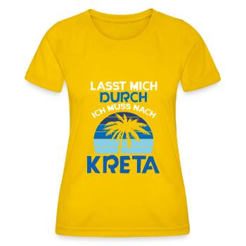 Kreta - Frauen Funktions-T-Shirt - Eigelb - Vorne - AI Model Female 172 dark (172cm)