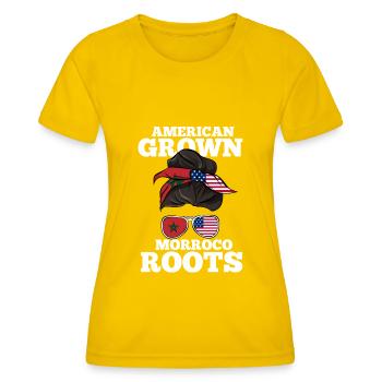 Maroc - T-shirt sport Femme - jaune d'œuf - Devant - AI Model Female 172 dark (172cm)