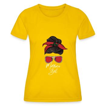 Maroc - T-shirt sport Femme - jaune d'œuf - Devant - AI Model Female 172 dark (172cm)