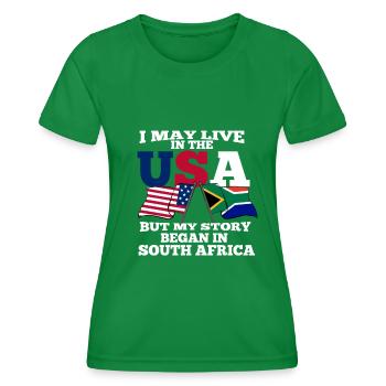 Südafrika - Frauen Funktions-T-Shirt - Kelly Green - Vorne - AI Model Female 172 dark (172cm)