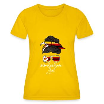 Zimbabwe - T-shirt sport Femme - jaune d'œuf - Devant - AI Model Female 172 dark (172cm)