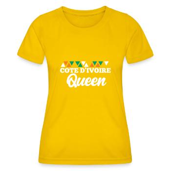 Côte d’Ivoire - T-shirt sport Femme - jaune d'œuf - Devant - AI Model Female 172 dark (172cm)
