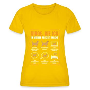 Golden Retriever - Frauen Funktions-T-Shirt - Eigelb - Vorne - AI Model Female 172 dark (172cm)