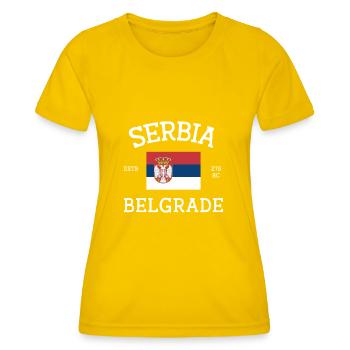 Serbien - Frauen Funktions-T-Shirt - Eigelb - Vorne - AI Model Female 172 dark (172cm)