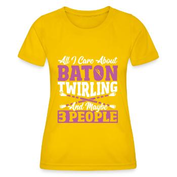 Bâton Twirling Bâton Twirler cadeau - T-shirt sport Femme - jaune d'œuf - Devant - AI Model Female 172 dark (172cm)