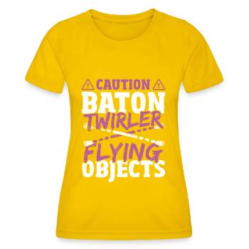 Bâton Twirling Bâton Twirler cadeau - T-shirt sport Femme - jaune d'œuf - Devant - AI Model Female 172 dark (172cm)