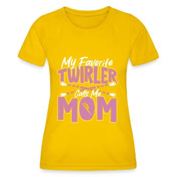 Bâton Twirling Bâton Twirler cadeau - T-shirt sport Femme - jaune d'œuf - Devant - AI Model Female 172 dark (172cm)
