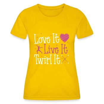 Bâton Twirling Bâton Twirler cadeau - T-shirt sport Femme - jaune d'œuf - Devant - AI Model Female 172 dark (172cm)